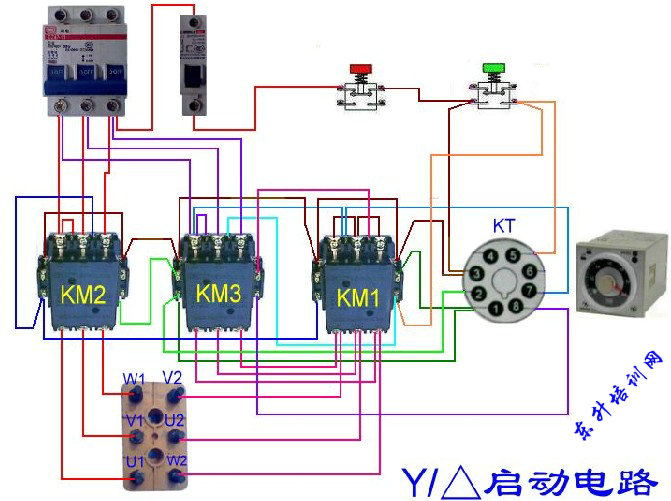 星三角正反转启动电路图-电机星-三角启动正反转控制