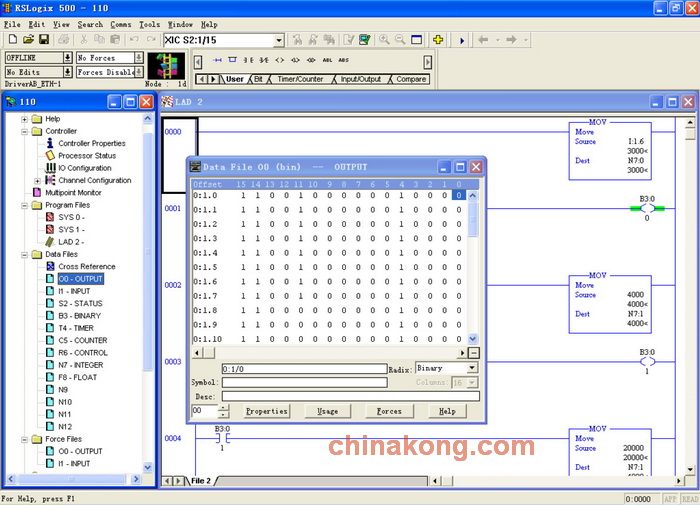 RSVIEW32与SLC500的通讯设置